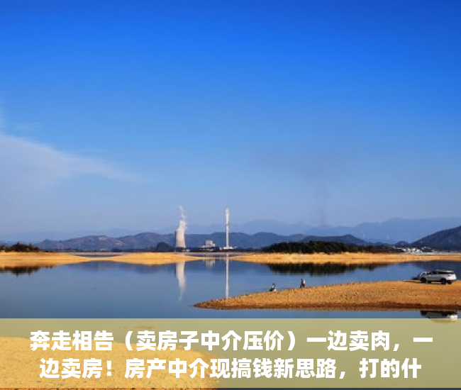 奔走相告（卖房子中介压价）一边卖肉，一边卖房！房产中介现搞钱新思路，打的什么算盘？，二手房产中介卖房套路，